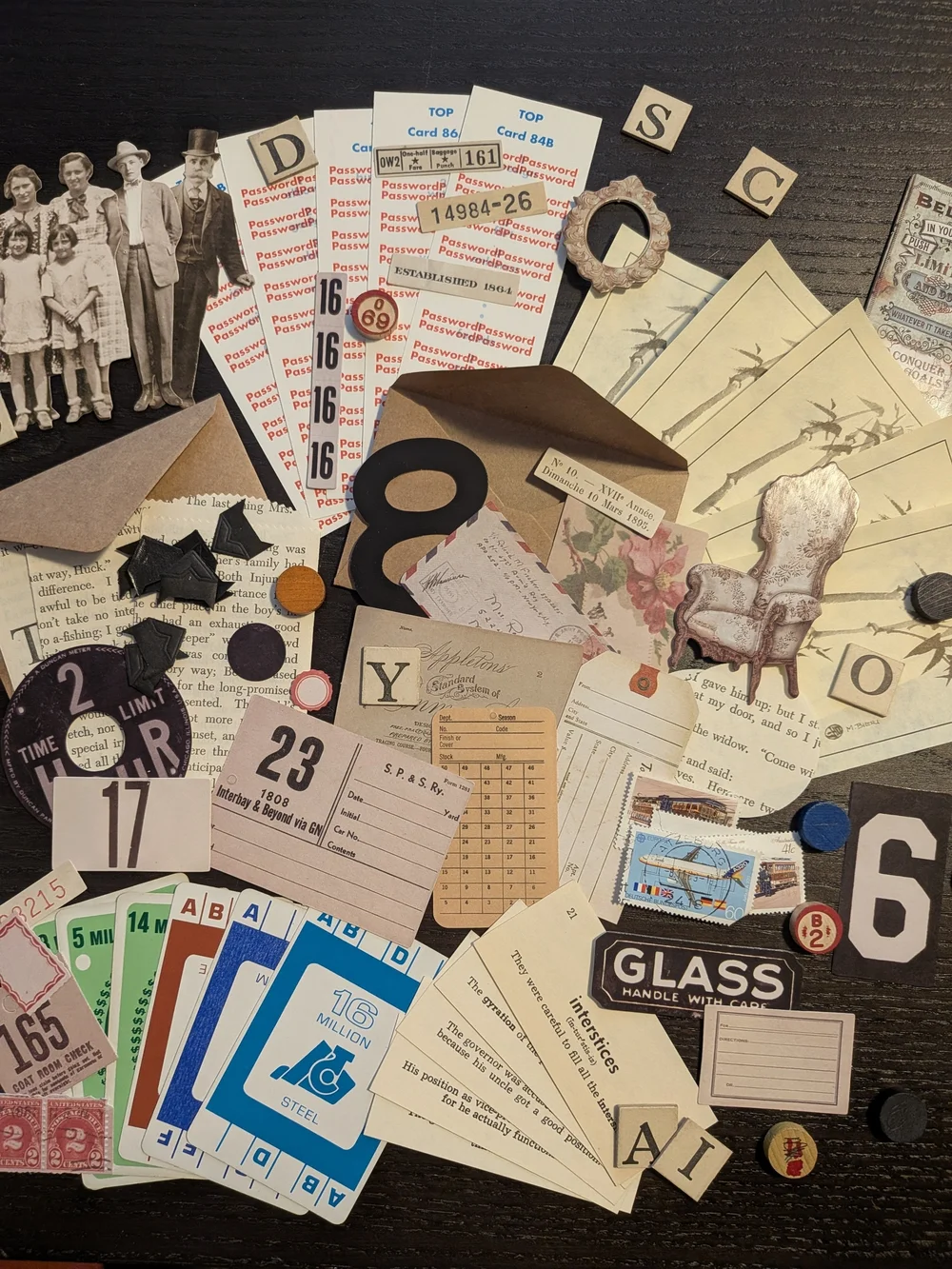 Set of 4 Junk Journal, Collage, Crafting Ephemera Bundles -- Set 1